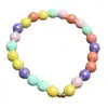 Amazon Más Vendido Pulsera de Caramelo de Bola Colorida para Niños Pulsera de Abalorios Coloridos Acrílicos Hecha a Mano Joyería Natural
