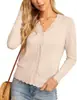 Cárdigan corto de punto fino para primavera y otoño, nuevo diseño de moda, con volantes, cuello en V, manga de tres cuartos, transfronterizo de Amazon
