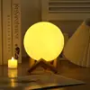 Luz de lua 3D pintada à mão DIY luz de estrela luz de lua LED quarto mesa de cabeceira atmosfera luz noturna estúdio luz de pintura colorida