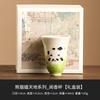 Taza de té con tapa de panda pintada a mano para jugar, tetera de mar, piezas de repuesto para ceremonia del té, juego de té de kung fu de cerámica para el hogar, individual