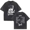 [Lavado Transfronterizo] Estilo de Vida de Rapero Camiseta Lavada Retro Hombres y Mujeres Moda Hip-Hop Alta