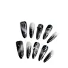 Série Gótica Artesanal Dark Nail Art Metal Tridimensional High-End Cool e Picante Unhas Prontas para Usar Médio-Longas Série Preta