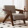 Silla Richard Estilo Medieval Sofá Individual para Sala de Estar Silla de Sofá de Diseñador Balcón Retro Francés Ocio Sofá de Madera Maciza