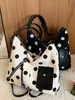 2026 Bolso de Hombro Nuevo Elegante de Moda Ins de Gran Capacidad con Lunares y Bloques de Color Frescos Bolso Casual de Moda para el Trabajo Bajo el Brazo