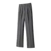 Pantalones de traje de alta calidad para hombre de cintura alta, ligeramente acampanados, en stock, estilo coreano, pierna recta holgada, ligeramente acampanados, casuales, para primavera y verano