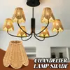 Pantalla de lámpara de encaje ondulado tejida con cuerda de papel personalizada, pantalla de araña de ratán calada, accesorios de iluminación decorativos para casa de huéspedes y dormitorio