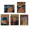 Broche da Série Capivara Adorável Transfronteiriça Criativo Desenho Animado Mundo Famoso Pintura a Óleo de Capivara Emblema