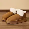 Chinelos de algodão femininos inverno espessados quentes com fecho no calcanhar sola grossa antiderrapante forrados com pelúcia botas de neve chinelos de casa internos transfronteiriços