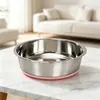 Base antideslizante de silicona, comedero para mascotas de acero inoxidable, cuenco para perros, antideslizante de silicona, engrosado, cuenco para perros de gran capacidad, cuenco para comida de mascotas