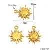 Acero Inoxidable Chapado al Vacío Oro de 18 Quilates Colgante Pequeño Retro de Sol para DIY Collar Pulsera Encanto de Sol Accesorios de Joyería
