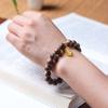 Pulseras Auténticas de Madera de Árbol de Sándalo Qinnan Natural para Hombres y Mujeres con Cera de Abejas Pixiu Tesoro Pulseras Auspiciosas Estilo Bosque Boutique