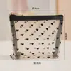 Nueva Bolsa de Almacenamiento Mini Portátil, Bolsa de Malla con Forma de Corazón Afelpada para Maquillaje, Bolsa para Retoques de Labial, Estuche para Lápices, Bolsa para Papelería