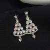 Pendientes de árbol de Navidad transfronterizos europeos y americanos para mujer, pendientes de lujo ligero de alta gama, elegantes y versátiles, que estilizan el rostro