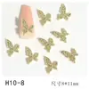 Nova Arte de Unhas Tendência Borboleta Acessórios Dourados Luxo Leve Tridimensional Versátil Laço Metal Folha de Ouro Decoração de Unhas