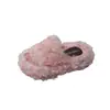 Pantuflas peludas para niños para usar en exteriores, nuevo estilo coreano otoño/invierno 2026, diseño simple, unisex, de suela gruesa, pantuflas de algodón de una tira para niñas