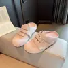 Zapatos blancos tipo Birkenstock, cerrados, sin cordones, de estilo retro nuevo 2026, para mujer, para uso casual de verano en exteriores, con suela gruesa