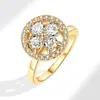 Anillo Versátil de Moda 2024 con un Toque de Lujo, Diseño Giratorio, Regalo para Mejor Amiga, Anillo de Moda Ajustable Esmeralda con Múltiples Opciones de Diamante