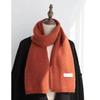 Cachecol feminino estilo coreano, quente, de cor sólida, acolchoado, para outono e inverno, moderno, de malha, para estudantes