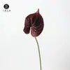 Venda Direta de Fábrica Flor Artificial Antúrio Vermelho Grande de PU com Toque Realista, Adequada para Decoração Floral Doméstica, Arranjo de Flores Eternas e Paisagismo