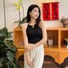 Top sin tirantes para el vientre de chica sexy Diseño de verano para usar al aire libre Hermoso cuello colgante en la espalda Pequeño sling Corto Interior Chaleco de punto para mujer