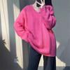 Suéter Suave Estilo Perezoso Talla Grande para Mujer, Diseño de Cuello V Otoño e Invierno, Top de Punto Adelgazante, Ropa para Mujer