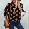 Suéter Tricot Pulôver Solto de Gola Redonda e Manga Longa com Jacquard de Folha de Bordo - Novo Suéter de Outono e Inverno para Mulheres - Cruzamento Europeu e Americano Amazon