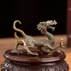 Latón Cuatro Bestias Sagradas Estilo Chino Regalos: Dragón Verde, Tigre Blanco, Ave Bermellón, Tortuga Negra Adornos para Estudio Decoración de Sala de Estar Oficina