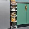 Cozinha Gap Armazenamento Rack Piso Multi-camada Ultra-estreito 18cm Carrinho Geladeira Gap Rack Parede 20cm Rack Side Storage Rack