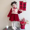 Atuendo de Año Nuevo para Niñas, Nuevo Estilo Invierno 2026 Vestido Qipao Chino, Ropa de Año Nuevo para Bebés, Estilo Chino Tradicional Ropa de Invierno Hanfu para Niños