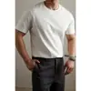 Camiseta Versátil Respirável de Verão Algodão de Fibra Longa de Xinjiang Camiseta Masculina de Manga Curta Verão Algodão Puro Liso Respirável Camiseta Curta