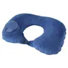 Almohada inflable en forma de U, automática, portátil, para viajes, cuello, avión, viajes al aire libre, Sanbao