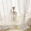 Cortinas de Renda Francesa Fita Mágica Cortinas de Gaze Sem Furação Cortinas de Gaze Branca Telas de Janela Quarto Janela de Canto Sala de Estar Varanda Cortinas Divisórias
