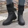 Botas para Mujer 2025 Media Caña Tacón Grueso Soporte Independiente Botas Martin Correa para Mujer Talla Grande Botas Invierno Retro Nuevo Nieve