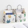 Bolsa de almacenamiento para colgar en la pared, de tela de lino y algodón, para artículos diversos, para libros, para colgar en la pared, para puerta trasera, pequeña bolsa de tela