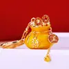 Chaveiro de bolsa da sorte estilo chinês para mulheres, pingente de bolsa fofo e criativo, chaveiro de metal presente