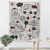 Tela Colgante de Animales Lindos de Dibujos Animados con Graffiti para Casa de Alquiler Cubierta de Pared para Sombreado Tela de Pared de Fe Pintura Decorativa Tela de Fondo con Sentido Avanzado
