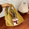 Mochila de Peluche Coreana Otoño e Invierno Estilo Nuevo para Estudiante Universitario Bolsa de Viaje Gran Capacidad Bonita Bolsa de Hombro Bordada