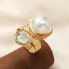 Diseño Transfronterizo Francés Estilo Frío Sentido de Diseño Moda Perla Diamante Flor Irregular Estrella Cachorro Anillo Geométrico
