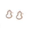 Pendientes de botón de plata de ley S925 con forma de calabaza blanca para mujer, pendientes simples, elegantes y versátiles, pendientes exquisitos de alta calidad de nicho