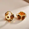 Nuevos Pendientes Artísticos Maillard Otoño e Invierno 2025 Pendientes de Resina Color Café Pendientes de Moda Elegantes de Gama Alta de Nicho