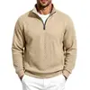 Sudadera casual suelta de jacquard texturizado pesado estilo americano para otoño e invierno 2026, con cuello alto, simple, moderna y versátil para hombre