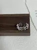 Anillo de Plata de Ley S925 al por Mayor Mismo Estilo Flor Sencilla Anillo para Mujer Sin Color Apertura Lujo Ligero Nicho Anillo Avanzado para el Dedo