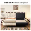 Cama Ji&Yu Retro de Madera de Fresno Blanco Campo de Nubes Estilo Francés Mediados de Siglo Cama de Chenilla 1.8m Dormitorio Principal Almacenamiento Cama de Madera Maciza con Tela