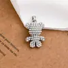 Collar Colgante de Oso con Baño de Cobre Oro de 18K Totalmente Circón Diseño Único Accesorio Versátil para Mujer Más Vendido Transfronterizo