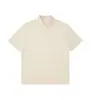 Polo de manga corta con solapa de peso pesado de 275g primavera y verano ins tendencia americana color liso holgado manga corta logo estampado