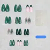 Arte de Uñas Transfronterizo con Adornos Brillantes Verdes Tridimensionales, Uñas Postizas Hechas a Mano para Comercio Exterior