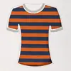 Tejido de punto de algodón personalizado con patrón de rayas, adecuado para camisetas y camisetas interiores de moda de primavera y verano; tejido elástico, transpirable y apto para la piel