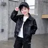 Ropa de Otoño para Niños Chaqueta de Cuero Patchwork 2026 Nuevo Estilo de Otoño Versión Coreana Moderna Genial Chaqueta de Cuero para Niño Pequeño Top Elegante