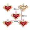 DIY Aleación de Goteo de Aceite Estilo Gótico Retro Colgante de Corazón con Alas Cruz Colgante para Pulsera Llavero W644