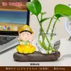 Dios Guardián del Zodiaco Chino Rábano Verde Florero Hidropónico Adorno Zhong Kui Dios de la Riqueza Bodhisattva Decoración de Escritorio de Oficina Adorno Cultural y Creativo